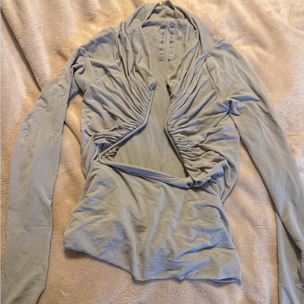 Rick Owens Gray plunge Long Sleeve Top